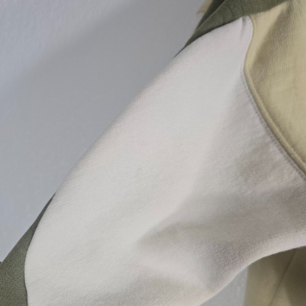 Daily Practice Anthropologie Cropped Sweatshirt Medium Green Colorblock Sporty - Picture 12 of 12